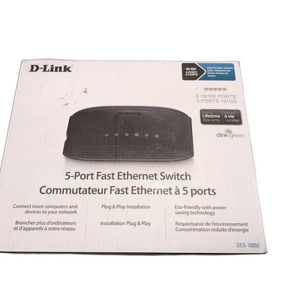 D-Link DES (DES-1005E) 5-Ports External Ethernet Switch 10/100 Mbps - Picture 7 of 11